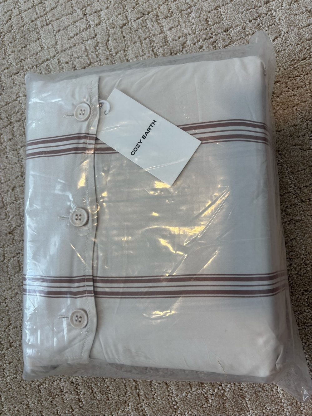 Cozy earth bamboo sheets striped maple queen NEW